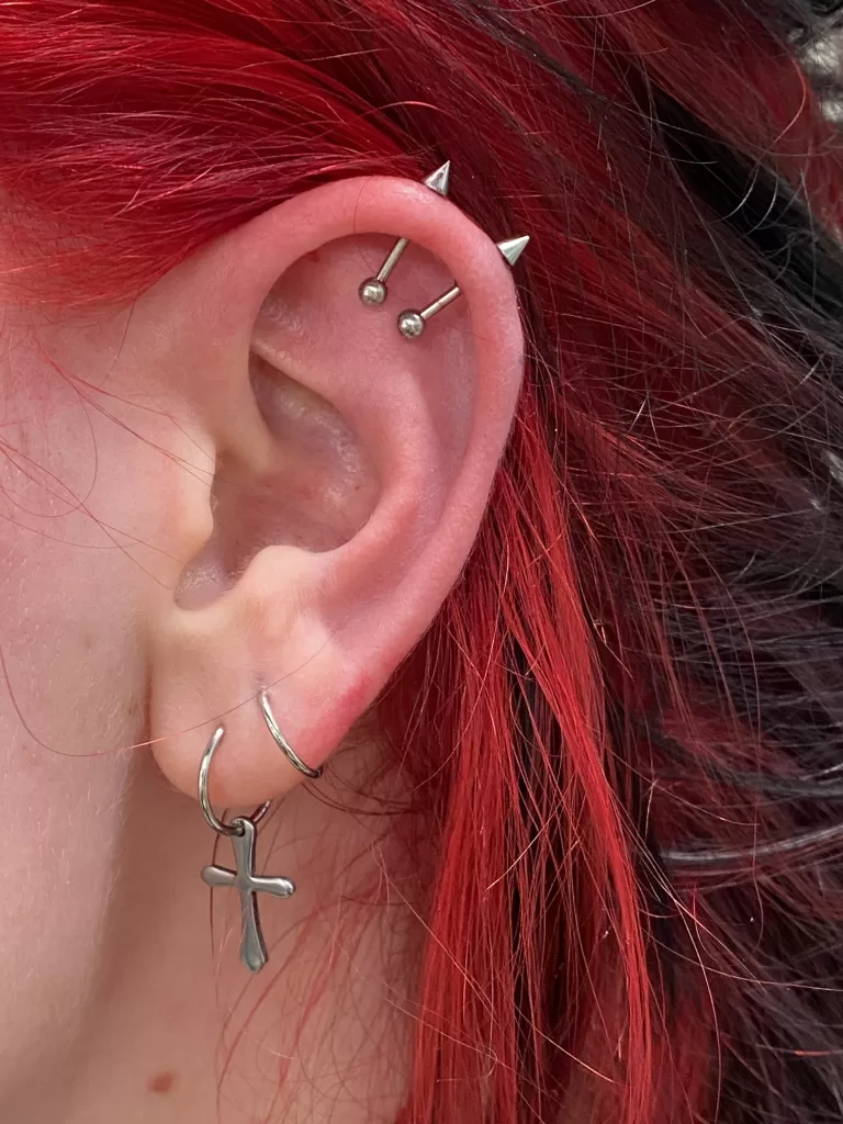 double vertical helix piercing