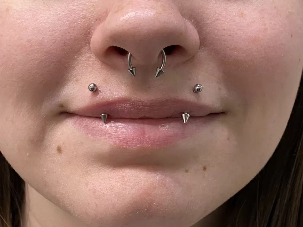 snake bite piercing and septum