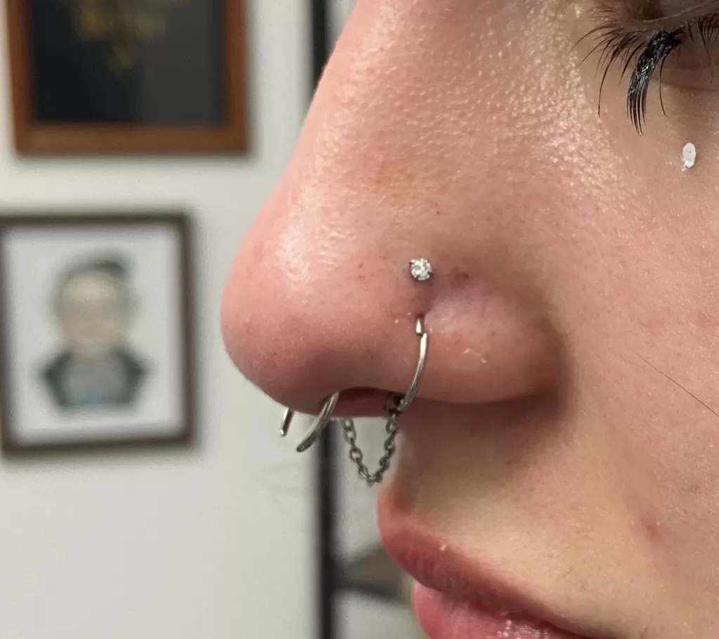 upper nose piercing