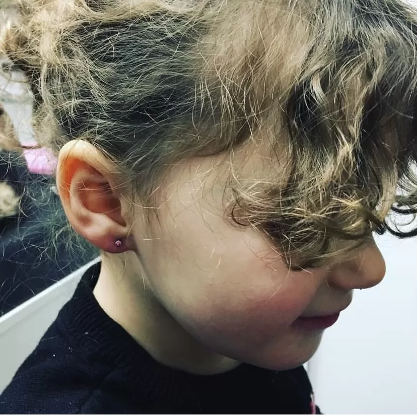 child lobe piercing