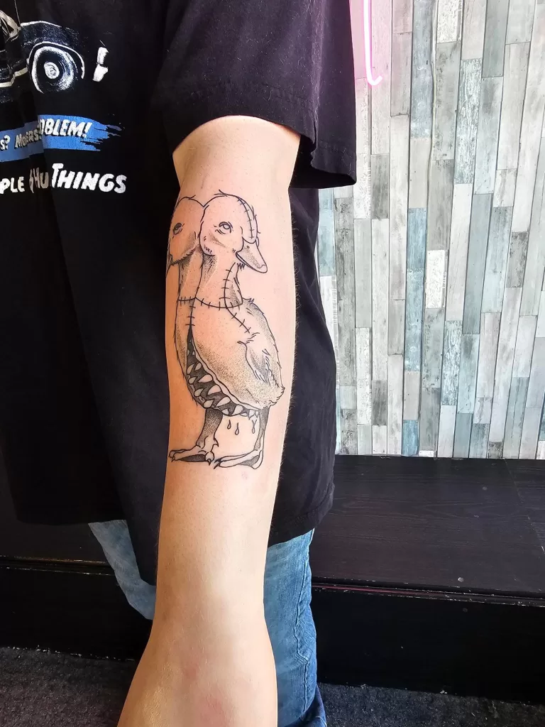 two headed duck tattoo